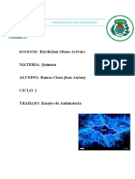 Roydichan Olano Arévalo MATERIA: Química ALUMNO: Ramos Cieza Jhon Antony Ciclo: 1 TRABAJO: Ensayo de Antimateria