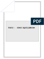 Topic: Ionic Equilibrium