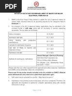 Notice of Invitation For Empanellment of Makes For Major Electrical Items 2021-22