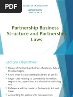 Partnership Business Structure and Partnership Laws: Acc205 Law of Association Lecture Notes Weeks 3 and 4