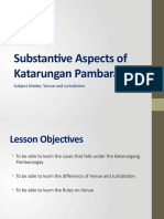 Substantive Aspects of Katarungan Pambarangay: Subject Matter, Venue and Jurisdiction