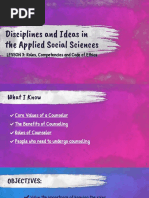 Disciplines and Ideas in The Applied Social Sciences: LESSON 3: Roles, Competencies and Code of Ethics