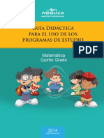 Guía Didáctica para El Uso de Los Programas de Estudio: Matemática Quinto Grado