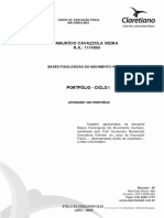 BASES FISIOLÓGICAS DO MOVIMENTO HUMANO Portfólio Ciclo I