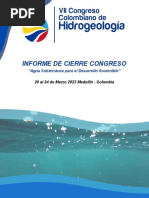 Informe de Cierre Congreso: "Agua Subterránea para El Desarrollo Sostenible"