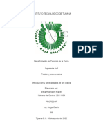 1.1. Introducción y Generalidades de Los Costos