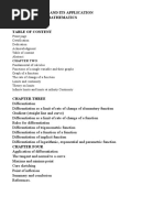 Differentiation and Its Application Department of Mathematics NOVEMBER, 2012 Table of Content