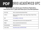 Desarrollo de Producto para Telefónica Publicidad e Información Perú: Guías Distritales para Lima Metropolitana