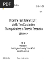 Byzantine Fault Tolerant (BFT) Merkle Tree Construction - Their Applications To Financial Tansaction Services