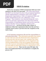 Evolution of Hris