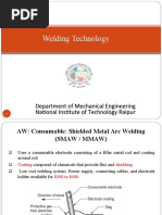 Welding Technology: Department of Mechanical Engineering National Institute of Technology Raipur