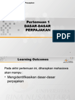 Pertemuan 1 Dasar-Dasar Perpajakan