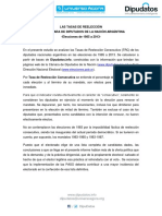 Las Tasas de Reelección en La Cámara de Diputados de La Nación Argentina. Elecciones de 1985 A 2013