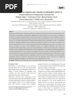 Phytochemical Investigation and Evaluation of Anthelmintic Activity of Extract From Leaves of Eupatorium Odoratum Linn