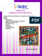 Paquete Animacion Infantil: Costo: $1,850.00