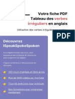 Verbes Irréguliers: Votre Fiche PDF Tableau Des en Anglais