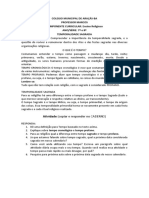 COLEGIO MUNICIPAL DE ARAÇÁS Ensino Religioso TEMPORALIDADE SAGRADA