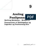 Araling Panlipunan: Ikatlong Markahan - Modyul 2: Pamamaraan at Kahalagahan NG Pagsukat NG Pambansang Kita