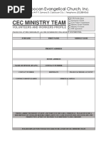 Ministry Team Workers Profile and Covenant