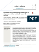 Calprotectina Fecal Como Apoyo Al Diagnóstico en La Alergia A Las Proteínas de Leche de Vaca No Ige Mediada