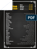 Menu Pizzas Manyare 2022