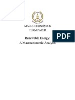 Renewable Energy A Macroeconomic Analysis