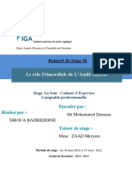 Le Rôle Primordiale de L'Audit Interne: Rapport de Stage S6