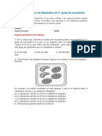 Prueba de Matemática de 5 Diagnostica