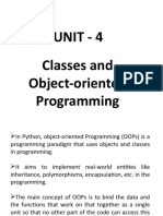 Unit - 4 Classes and Object-Oriented Programming