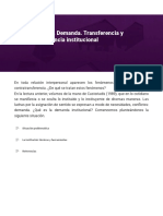 La Intervención. Demanda. Transferencia y Contratransferencia Institucional