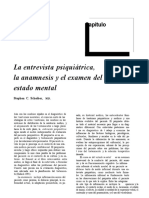 La Entrevista Psiquiátrica, La Anamnesis y El Examen Del Estado Mental