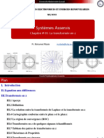 Systèmes Asservis: Chapitre # 03: La Transformée en Z