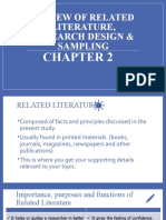 Review of Related Literature, Research Design & Sampling