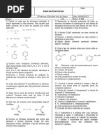 Lista de Exercícios: C H CH CH CH C H CH CH CH