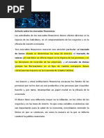 Artículo Sobre Los Mercados Financieros