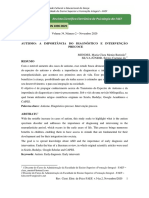 Autismo: A Importância Do Diagnóstico E Intervenção Precoce