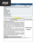 Pensamiento Analítico: Situación Contextual Clase de Pensamiento