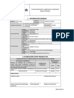 Información General: Formato Planeación, Seguimiento y Evaluación Etapa Productiva