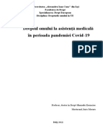 Dreptul Omului La Asistență Medicală În Pandemie - Moraru Iurie