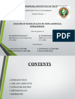Channabasveshwara Institute of Technology: Analysis of Water Quality by Using Artificial Intelligence