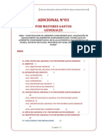 Adicional N°03: Por Mayores Gastos Generales