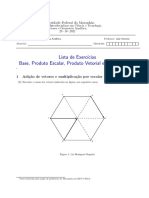 Lista de Exerc Icios Base, Produto Escalar, Produto Vetorial e Produto Misto