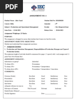 Production and Operation Management ALka