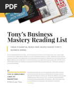 Tony's Business Mastery Reading List