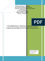 Procedimientos y Técnicas de Auditoría para Evaluar Las Partidas de Los Estados Financieros.