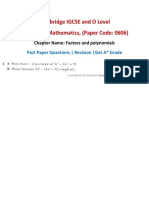 Cambridge IGCSE and O Level Remainder Theorem