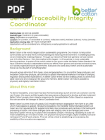 Senior Traceability Integrity Coordinator: Background