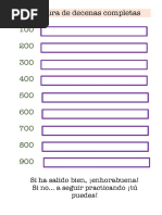 Escritura de Decenas Completas: Si Ha Salido Bien, ¡Enhorabuena! Si No A Seguir Practicando ¡Tú Puedes!