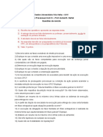 Trabalho - Questões de Revisão - Execução - Primeiro Bimestre