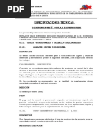 Especificaciones Tecnicas Componente 5: Obras Exteriores: 01.0. Obras Provisionales Y Trabajos Preliminares